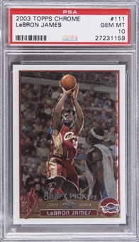 2003/04 Topps Chrome #111 LeBron James Rookie Card – PSA GEM MT 10